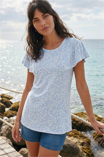 Blue Angel Frill Sleeve T-Shirt