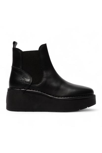 Black Womens Heel Ankle Platform Boots-Hely268