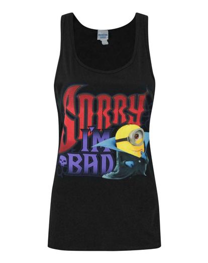 Black Minions Sorry I'm Bad Women's Vest