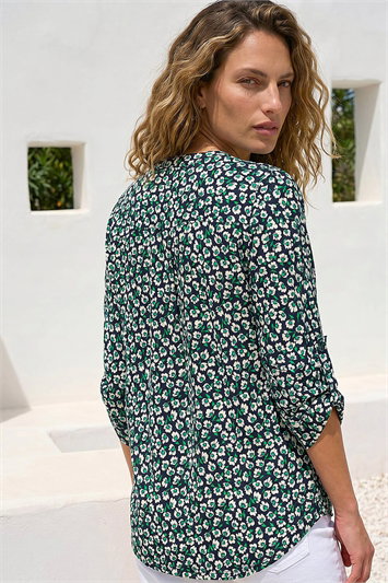 Floral Print 3 Button Shirt 19379060