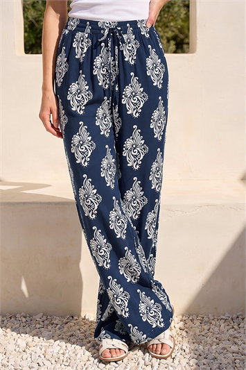 Mono Print Wide Leg Trouser 18109060