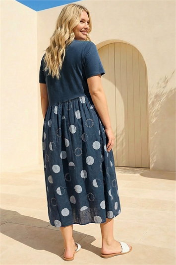 Curve Asymmetric Waist Midi Dress 14864960