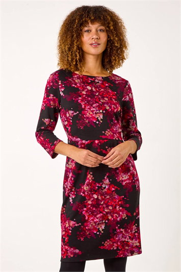 Floral Pleated Shift Dress 14604178