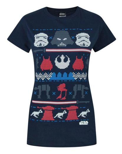 Blue Star Wars Dark Side Fair Isle T-Shirt