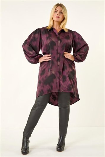 Curve Print Buttoned Blouse 10212176