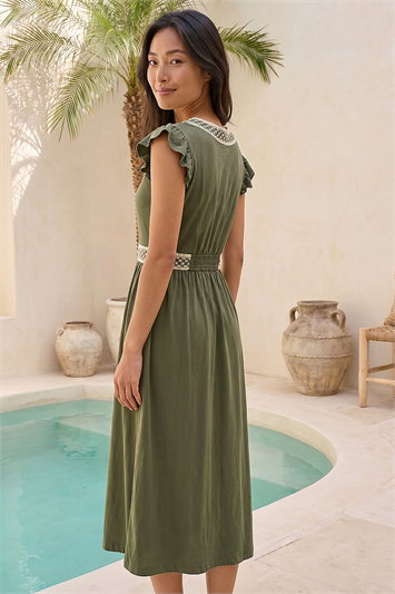 Petite Crochet Trim Midi Dress 14699540