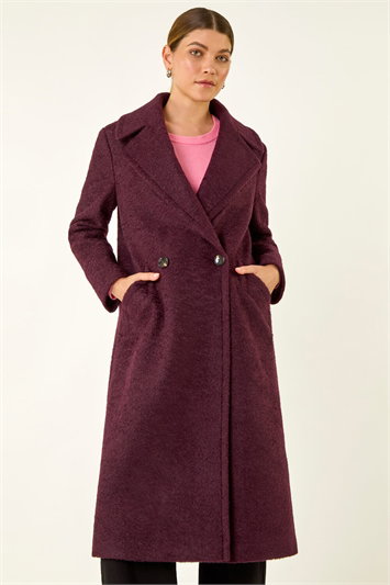 Textured Buttoned Boucle Coat 12040415