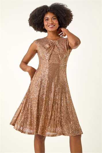 Sequin Twist Front Stretch Dress 14329933