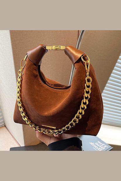 Black 'Livvy' Faux Suede Handbag With Removable Shoulder Strap
