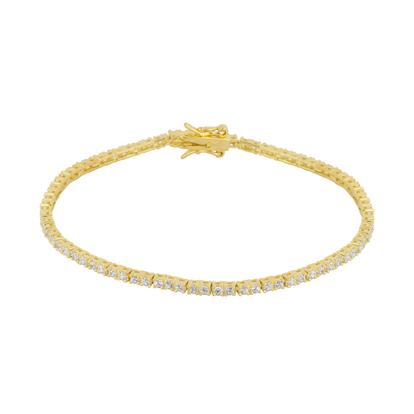 Metallic Sterling Silver Fine Tennis Bracelet