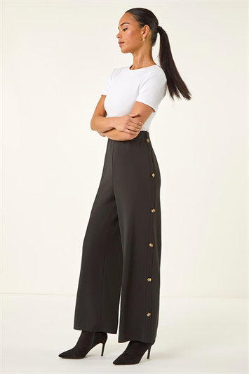 Petite Button Detail Stretch Trouser 18117108