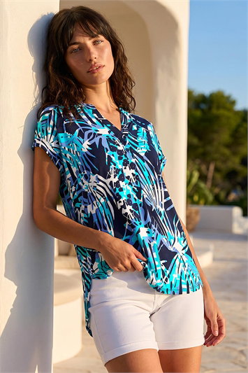 Textured Abstract Print Top 19391109