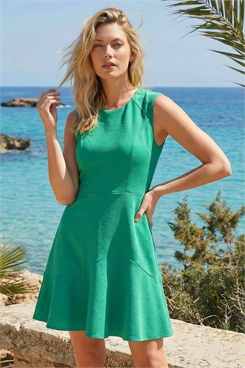 Textured Stretch Skater Dress 14778134