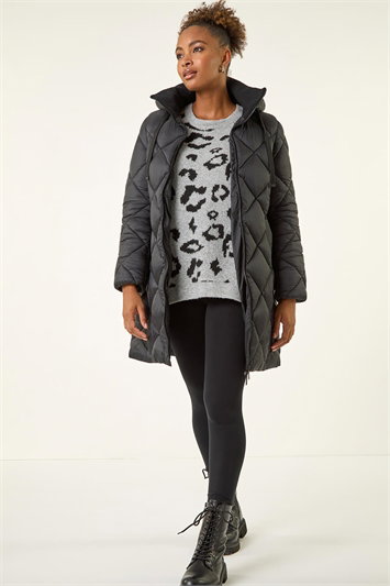 Diamond Quilt Padded Coat 12041908