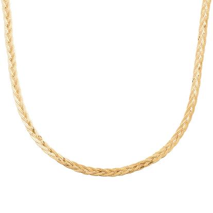 Metallic Interwoven Herringbone Necklace Luxe