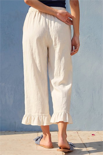 Petite Cropped Frill Hem Trouser 18110538