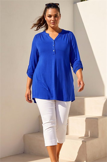 Curve Buttoned Stretch Top 19401280