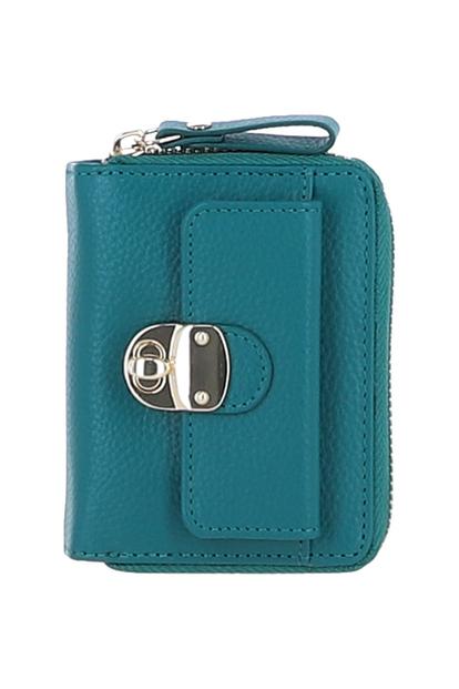 Black Stylish Compact Ladies Purse With Rfid Protection