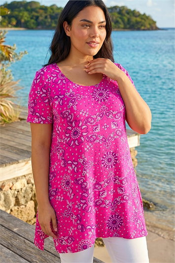 Curve Paisley Print Bar Back Top 19317072