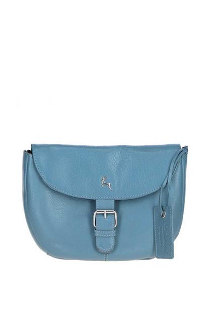 Black 'Limerick' Real Leather Flap Crossbody Bag