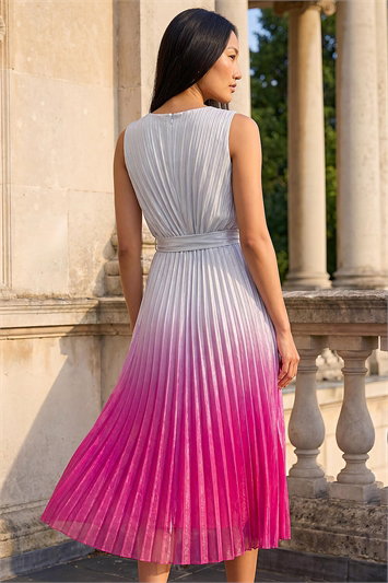 Pleated Ombre Midi Dress 14759972