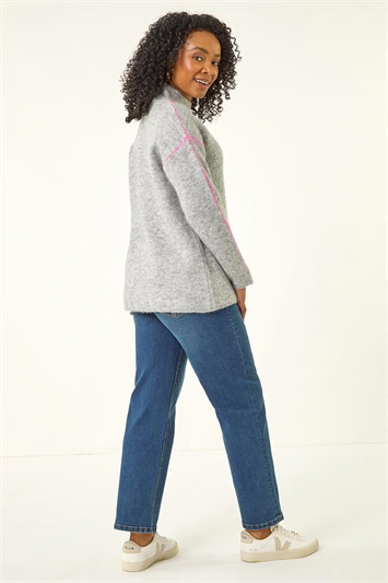 Petite Contrast Stitch Knit Jumper 16215236