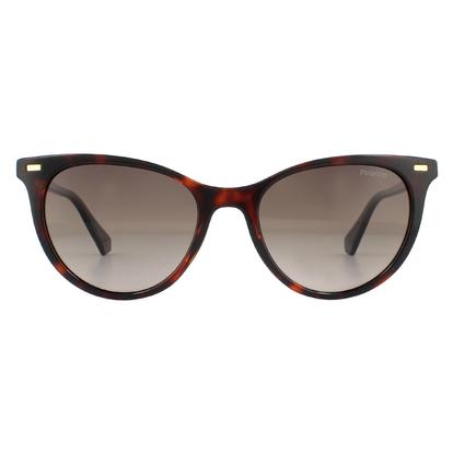 Brown Cat Eye Havana Brown Gradient Polarized Sunglasses
