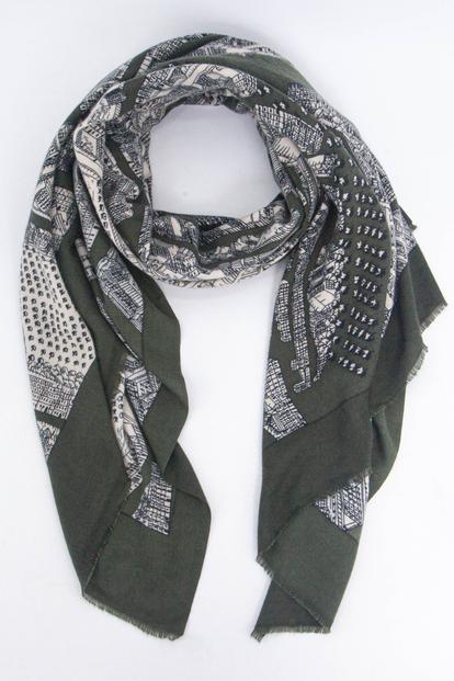 Black Architecture Print Lightweight Scarf