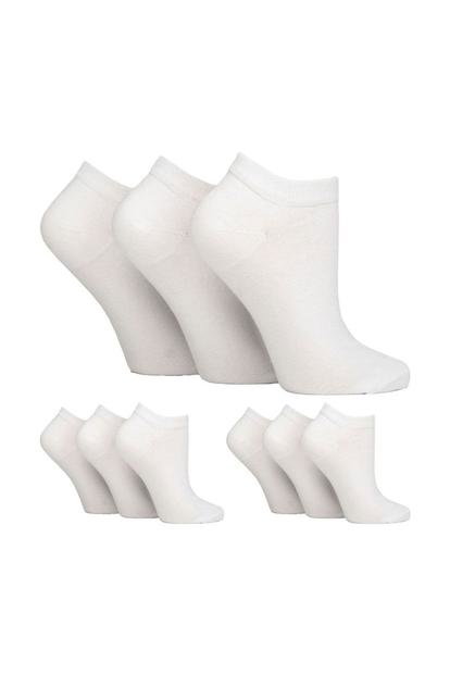 Pink 9 Pack Honeycomb Top Ankle Cotton Socks