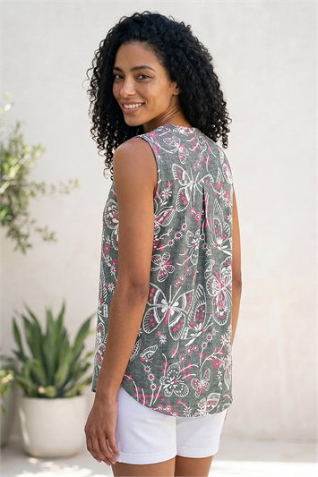 Textured Print Vest Top 19390736