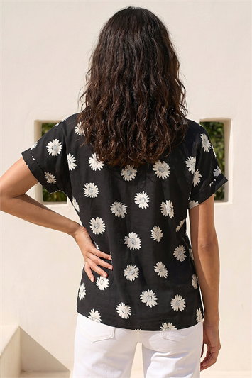 Daisy Print Pleat Front Top 20206108