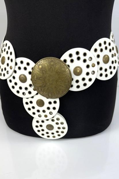 White Large Disc Belt