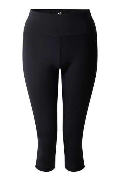 Black Influential Ii Plain 3/4 Leggings