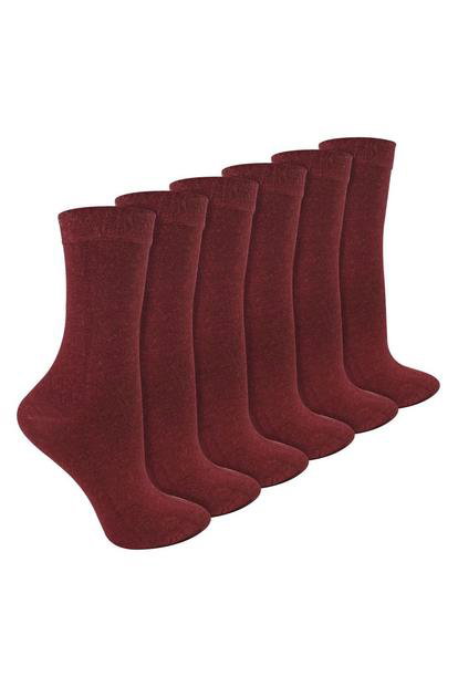 Black Ladies 6 Pack Bamboo & Merino Wool Blend Socks