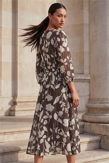Floral Pleated Midi Dress 14974319