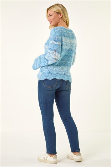 Petite Space Dye Pointelle Knit Jumper 16306909