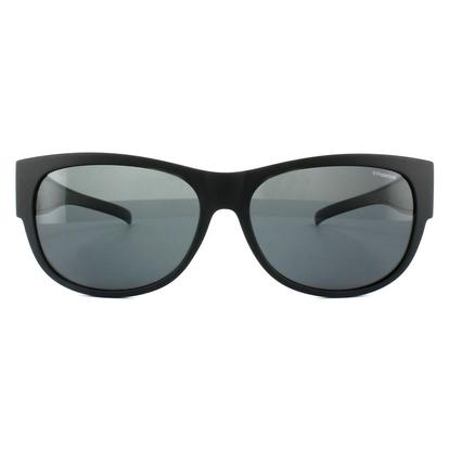 Black Suncovers Oval Matte Black Grey Polarized Sunglasses