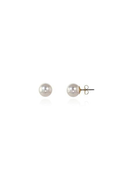 White Cachet London Mac 10 White Pearl Earrings