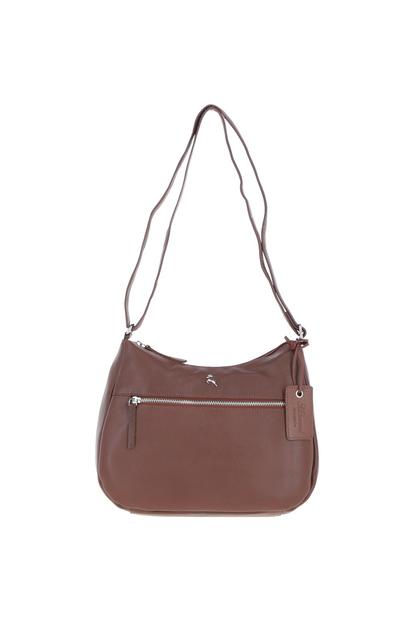 Black 'Shannon' Real Leather Shoulder Bag