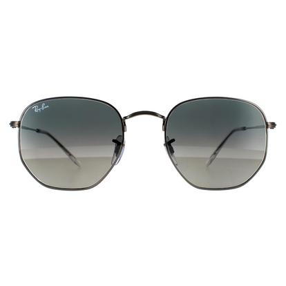Grey Square Gunmetal Dark Grey Gradient Hexagonal Rb3548n Sunglasses