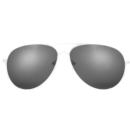 White White Frame Aviator With Black Lenses