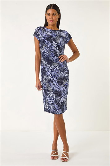 Floral Stretch Gathered Shift Dress 14658348