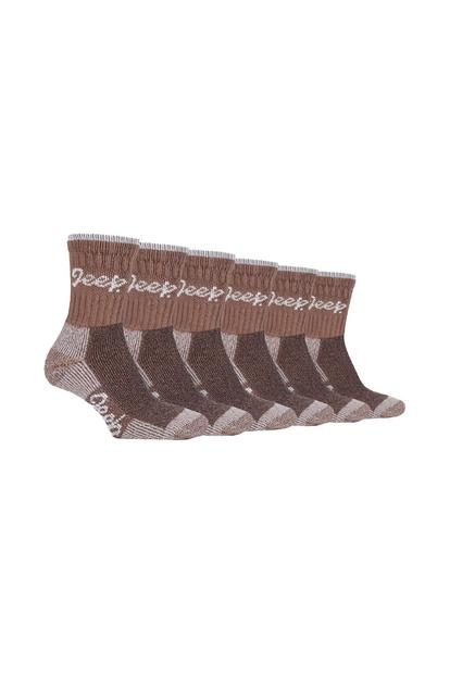 Purple 6 Pairs Cotton Breathable Hiking Socks