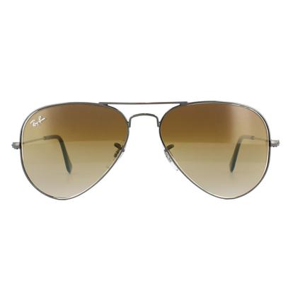 Grey Aviator Gunmetal Brown Gradient Sunglasses