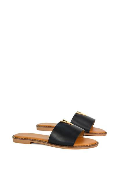 'Rorie' Slip On Cut Out Flat Sandal Sliders M000023823