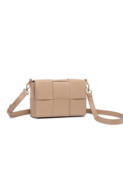 Cream Cross Body Weave Bag