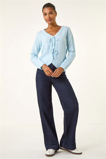 Bow Front Buttoned Knit Cardigan 16316909