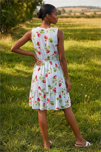 Petite Strawberry Tie Waist Dress 14759409