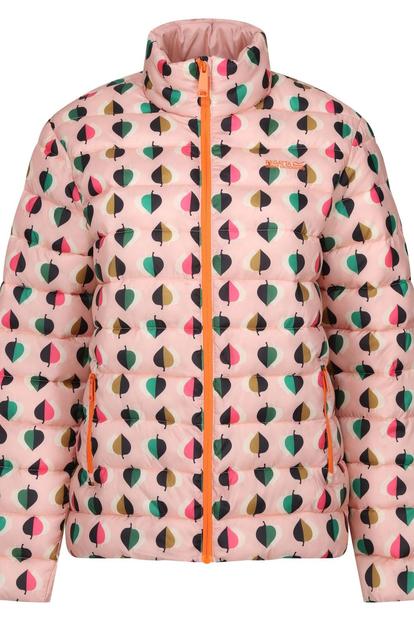 Pink Orla Kiely Tiny Elm Baffled Padded Jacket