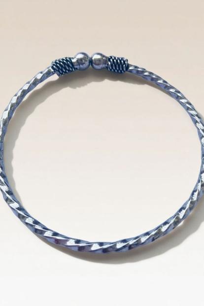 Metallic Oxidised Indian Tribal Silver Ethnic Boho Gypsy Open Kada Bangle